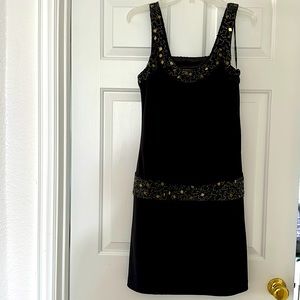 Vintage Sue Wong Dress size 8 black beaded sequins Sleeveless cocktail dress.